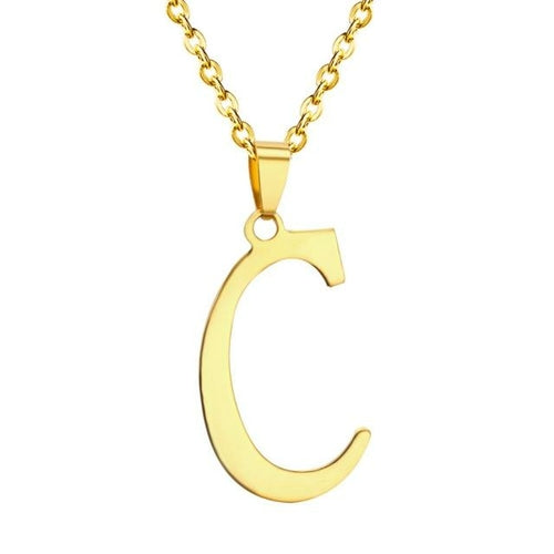 ASONSTEEL 26 Letter A Z Necklaces Stainless Steel Gold/Silver Color