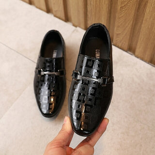 Buy black Boys Formal Dress Wedding Party Shoes For Girls Pointed British Style