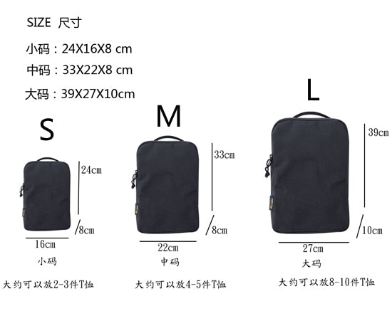 Cordura Durable Travel Pack Set Clutch Bag YKK Zipper Travel Storage