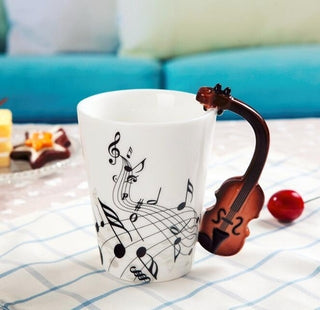 Buy style-1 Creative Music Violin Style Guitar Ceramic Mug