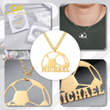 Custom Football Name Necklace For Men Personalized Gold Stainless