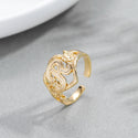 Custom Initials Heart Adjustable Ring For Women Fashion Hip Hop