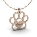 Cute Cat Paw Name Necklace Heart Pendant Personalized Dog Bear