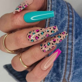 Buy 59 Fake nails with designs tips overhead