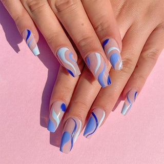 Buy 36 Fake nails with designs tips overhead