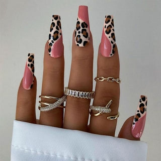 Buy 57 Fake nails with designs tips overhead