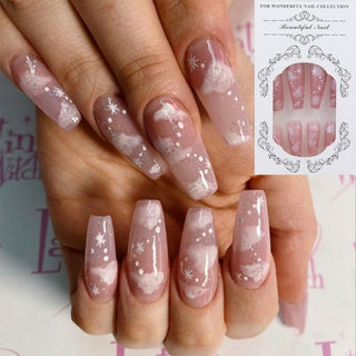 Buy 20 Fake nails with designs tips overhead