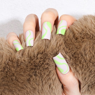 Buy 17 Fake nails with designs tips overhead