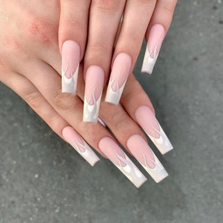 Buy 46 Fake nails with designs tips overhead
