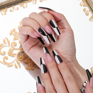 Buy 32 Fake nails with designs tips overhead