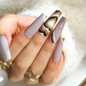 Fake nails with designs tips overhead