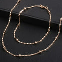 Fashion Jewelry Set for Women 585 Rose Gold Braided Foxtail Bead Link