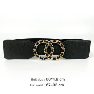 Buy oo-black Gold chain belt elastic