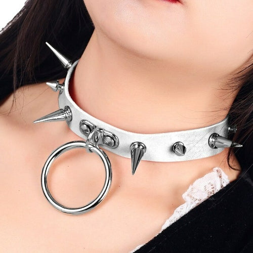 Goth Fashion Leather Choker Necklace Women Punk Wedding Bride Jewelry
