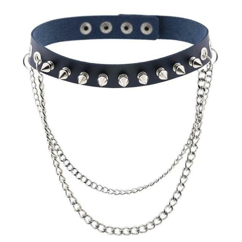 Gothic Silver Color Chains choker collar harajuku Punk women girls