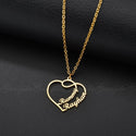 Goxijite Personalized Double Heart Name Necklace Customized Gold 2
