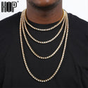 Hip Hop Iced Out 3MM 4MM 5MM Mens Necklaces 1 Row Rhinestone Choker