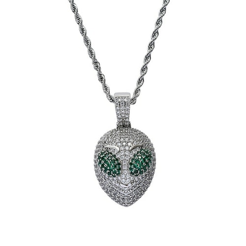 Hip Hop Micro Paved AAA Cubic Zirconia Bling Iced Out Alien Pendants
