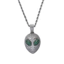 Hip Hop Micro Paved AAA Cubic Zirconia Bling Iced Out Alien Pendants