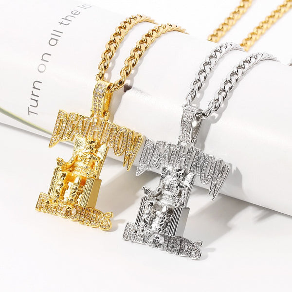 Hip hop Men Pendant Necklace Long Link Chain Gold Silver Color Iced