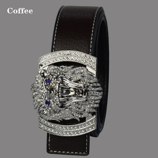 Buy silver-coffee Fashion Shiny Diamond Lion