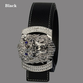 Buy silver-black Fashion Shiny Diamond Lion