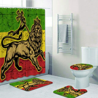 Buy red Jamaica Rasta Reggae Lion Art Bathroom Decor