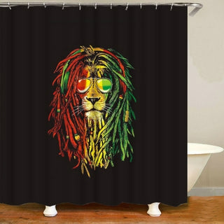 Buy burgundy Jamaica Rasta Reggae Lion Art Bathroom Decor