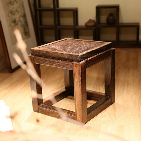 Japanese Antique Wooden Stool Chair Paulownia Wood Small Asian