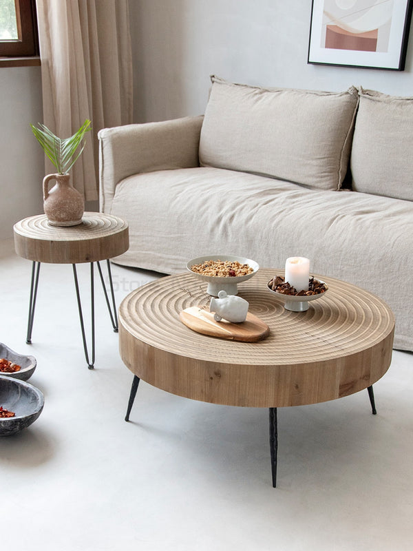 Japanese creative wooden round tea table northern Europe very simple