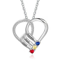 JewelOra Personalized Family Heart Pendant Necklace with 2 6