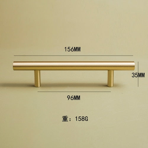 LZSM Nordic Modern Light Luxury Simple Solid Brass Handle Drawer