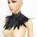 Lace Feather Fake Collar Victorian Gothic Natural Feather Choker Neck
