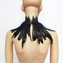 Lace Feather Fake Collar Victorian Gothic Natural Feather Choker Neck