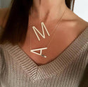 Large Initial Necklace 100% Stainless Steel Jewelry Big Letter