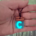 Letter necklace, ancient wood with resin 26 English letter name