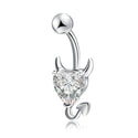 Love & Annie Heart Navel Belly Button Rings Devil Shape Red CZ Belly