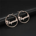 Lucktune Personalized Custom Name Hoop Earrings for Women Girls Big