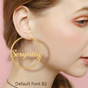 Lucktune Personalized Custom Name Hoop Earrings for Women Girls Big