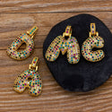 Luxury A Z 26 Letters CZ Zirconia Pendant Necklace for Women Cute