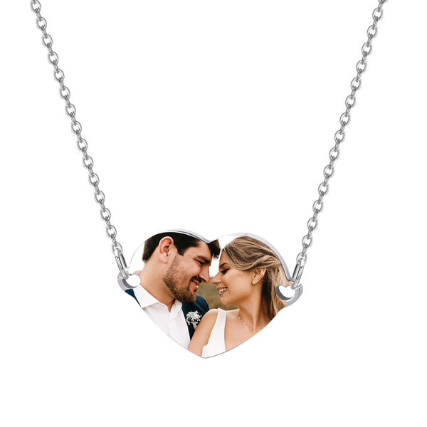 MYDIY Personalized Heart Photo Pendant  Stainless Steel Photo Jewelry
