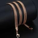 Men Women's Jewelry Sets 585 Rose Gold Bracelet Necklace Set Double