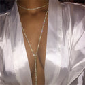 N121 Long Rhinestone Choker Crystal Luxury Collar Choker Necklace For