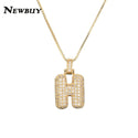 NEWBUY CZ Zirconia Crystal 26 A Z Letters Pendant Necklace For Men