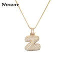 NEWBUY CZ Zirconia Crystal 26 A Z Letters Pendant Necklace For Men