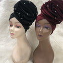 New Turban Cap With Big Flower On Top turban With Beads Women Cap For