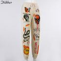 Nibber 2021 Autumn Winter Trousers Street  Wear Gothic Trend Cotton
