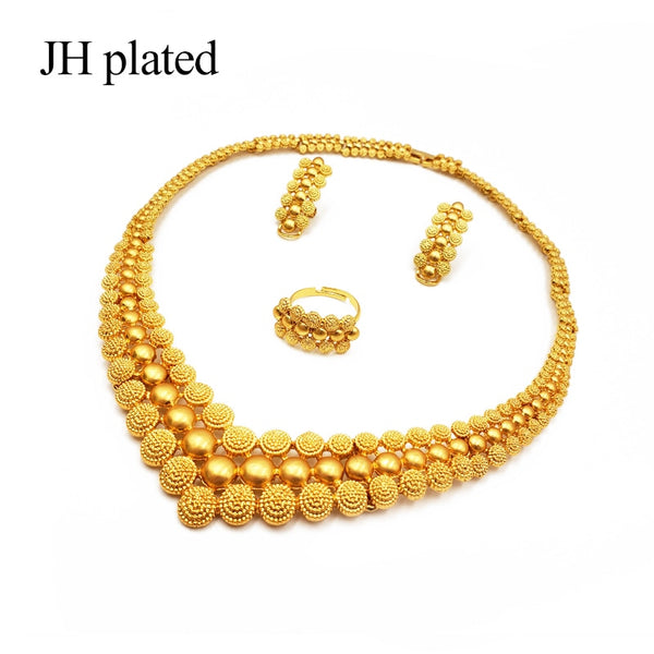 Nigeria Dubai Gold color jewelry sets African bridal wedding gifts