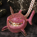 Over Size Iced Out Shark Pendant Necklace Full Of Crystal Bling CZ