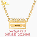 Personalized Names Custom Name Necklace Pendant in 18K Gold Plated